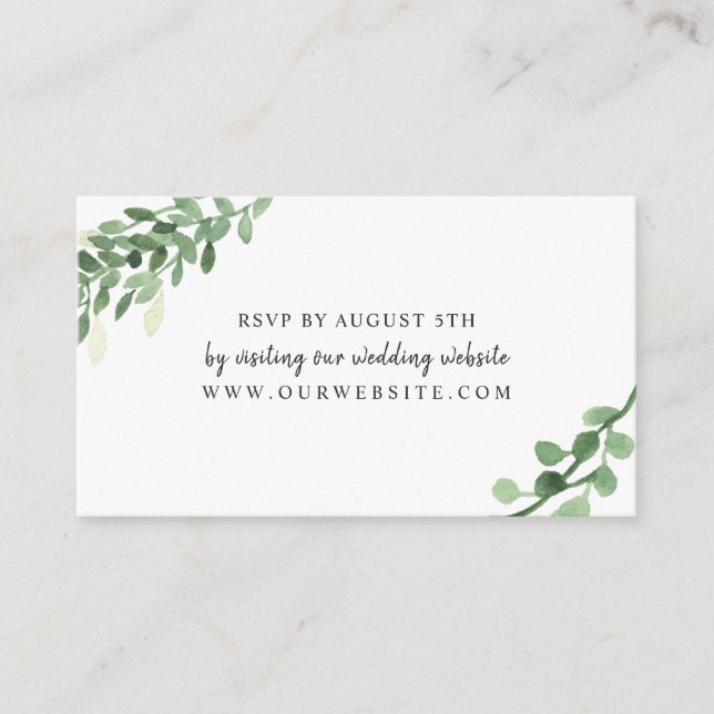 Mariage Sage Greenery RSVP carte en ligne 4196 419 (Devant)