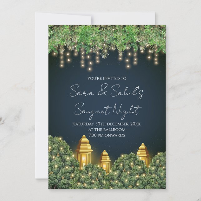 Mariage Sangeet invitation et invitations Sangeet  (Devant)