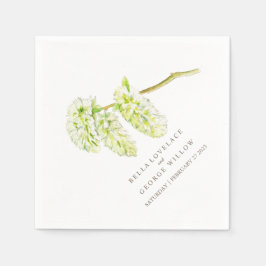 Mariage saule vert catkins serviettes en papier