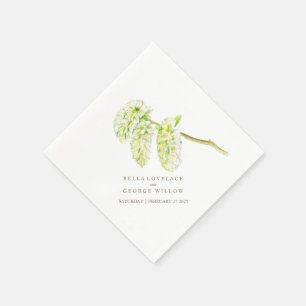 Mariage saule vert catkins serviettes en papier