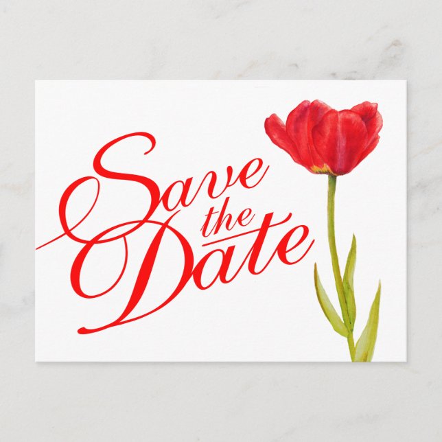 Mariage Sauvegarder la date Carte postale rouge tu (Devant)