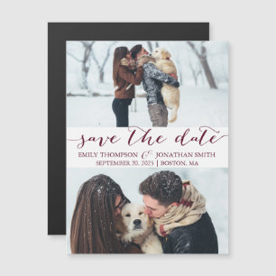 Mariage Sauvez La Date Magnet Deux Photos Bourgogn