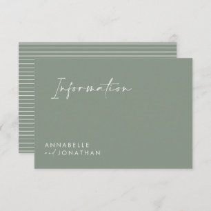 Mariage script vert moderne invitation d'informati