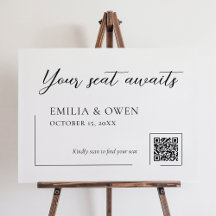 Mariage signe de siège numérique code QR