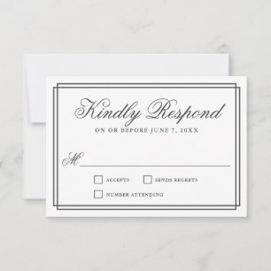 Mariage simple classique élégant cadre RSVP