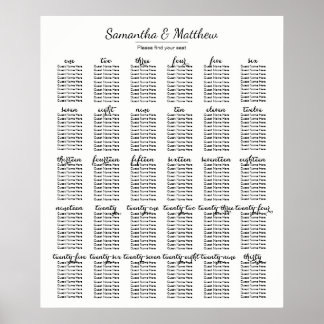 Mariage simple et chic - 30 tables | Tableau de si