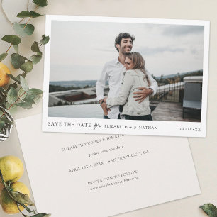 Mariage simple et chic Enregistrer la carte de dat