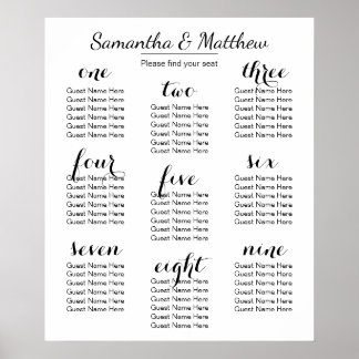 Mariage simple et chic (éparpillé) | Tableau de si
