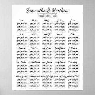 Mariage simple et chic -Plus de tables | Tableau d