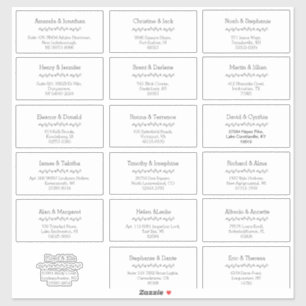 Mariage simple feuille Étiquettes de adresse invit