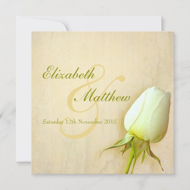 Mariage simple rose carré invitation (Devant)