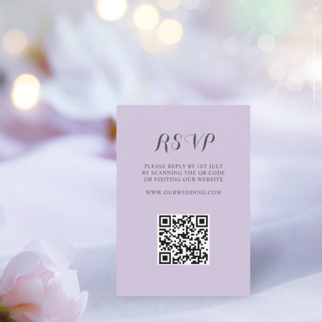 Mariage simple RSVP Code QR Violet (Créateur téléchargé)