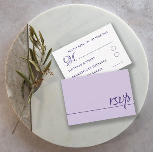 Mariage simple RSVP Purple Lilac