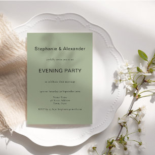Mariage simple Sage Green Invitation de soirée