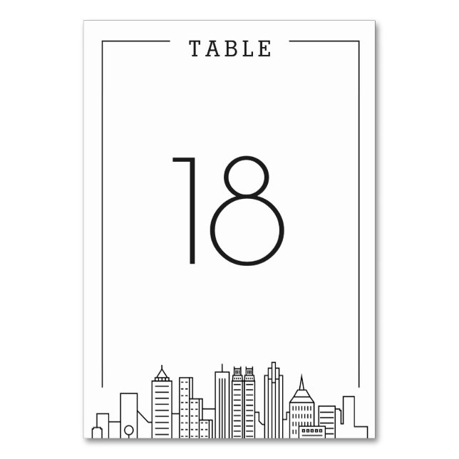 Mariage Skyline Atlanta | Numéro de table (Par défaut)