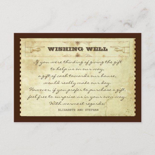 mariage souhaitant des cartes bien vintages (Devant)