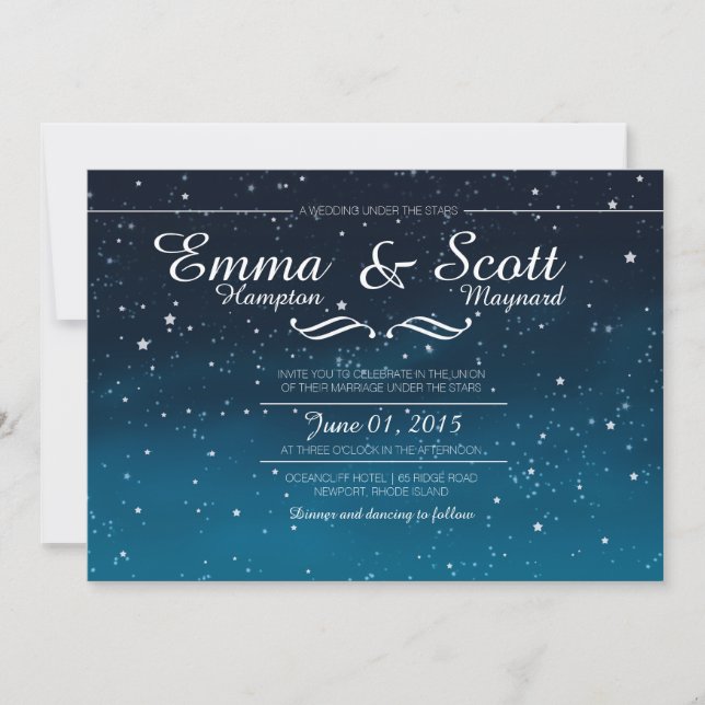 Mariage sous les étoiles invitations (Devant)