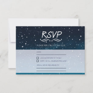 Mariage sous les étoiles RSVP ciel nocturne bleu