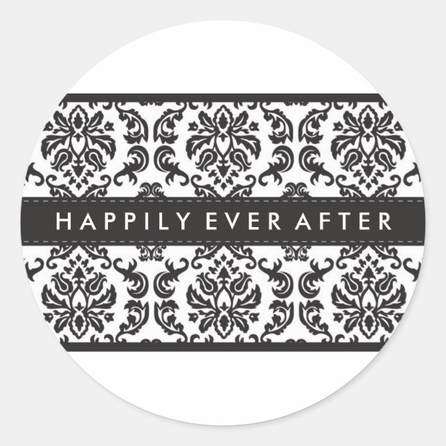 MARIAGE :: STICKER SEAL :: damask noir (Devant)