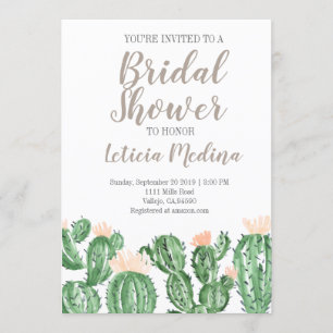 mariage succulent de Cactus invitation de douches