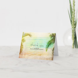 Mariage sur la plage au coucher du soleil Merci