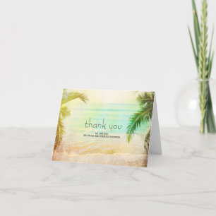 Mariage sur la plage au coucher du soleil Merci
