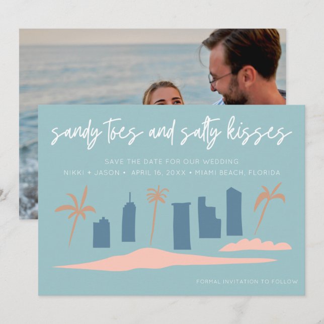 Mariage sur la plage en Floride Photo Carte de sau (Devant / Derrière)