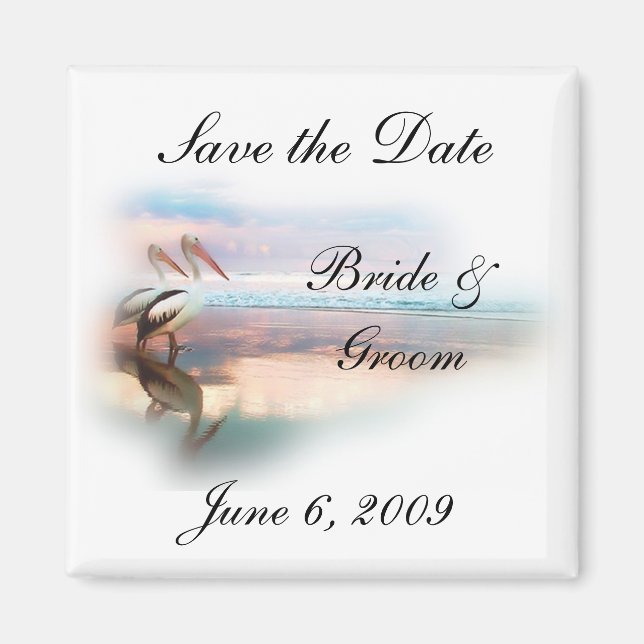 Mariage sur la plage Magnet Réservez la date (Devant)