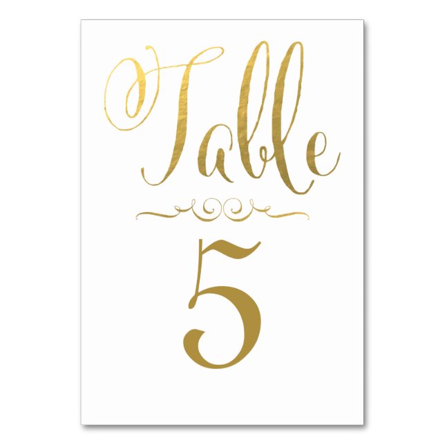 Mariage Tableau Numéro Cartes Gold Foil Personnali (Par défaut)