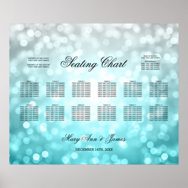 Mariage Tableau Plage Ombre Parties scintillant Lu (Devant)