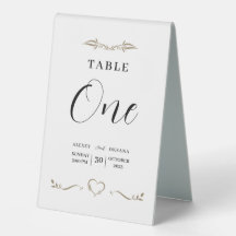 Mariage Tabletop Signes minimaux