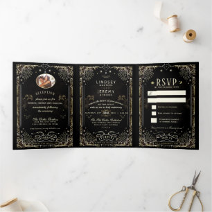 Mariage Tarot Halloween - Invitation Tri-Fold