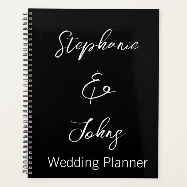 Mariage tendance typographie noir et blanc moderne (Devant)