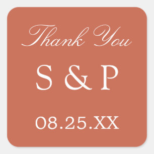 Mariage Terracotta Favor Sticker Merci