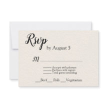 Mariage Texturé en ivoire RSVP avec choix de menu