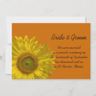 Mariage Tournesol Orange / Faire-part d'Elopement