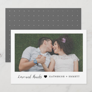 Mariage tout simplement doux Carte photo Merci