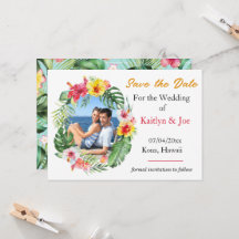 Mariage tropical Enregistrer la date Invitation