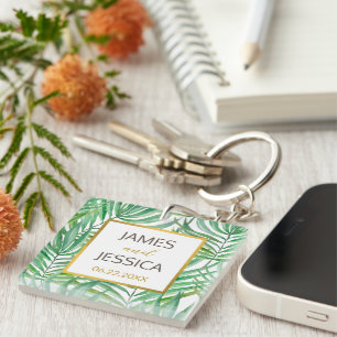 Mariage Tropical Palm Tree Favoriser Carré acryliq