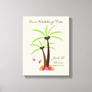 Mariage tropical Palm Tree Thumbprint Livre d'or