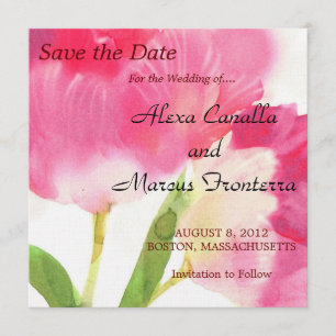 Mariage Tulipes Roses Enregistrer La Carte Date