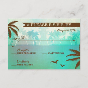 Mariage Turquoise de plage Tropical RSVP