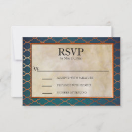 Mariage Turquoise et cuivre élégant RSVP