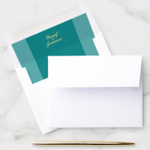 Mariage turquoise et or Doublure d'enveloppe à deu