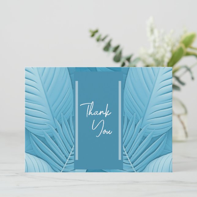 Mariage Turquoise tropical 4 Photos Carte de remer (Debout devant)