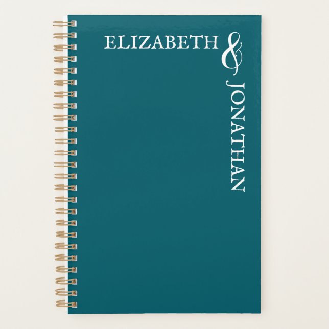 Mariage Typographie Moderne Sarcelle Foncé (Devant)