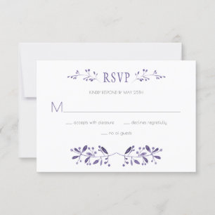 Mariage ultra violet moderne RSVP  