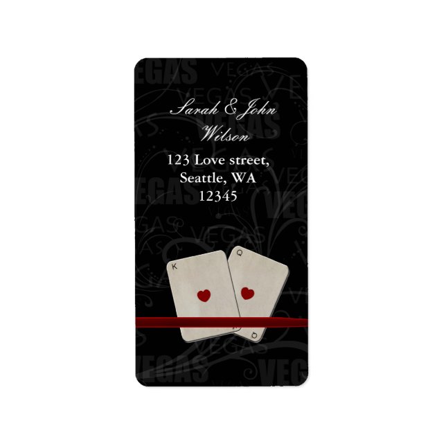 mariage vegas, étiquette d'adresse de retour (Devant)