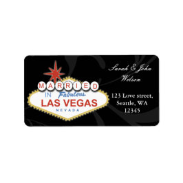 mariage vegas, étiquette d'adresse de retour