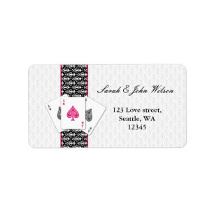 mariage vegas, étiquette d'adresse de retour